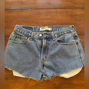 Women’s Levi 501 blue washed jeans shorts